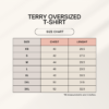 Terry Oversized Tee Size Chart in Inches