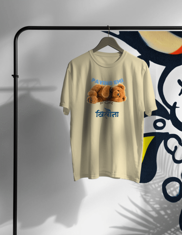 Paying EMI for Toys Unisex Oversized Standard T-Shirt (Beige)